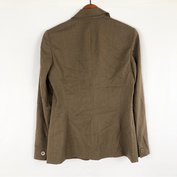 Lafayette 148 Wool Blazer Single Breasted Brown Size 8 Work Stretch‎ - Picture 3 of 6